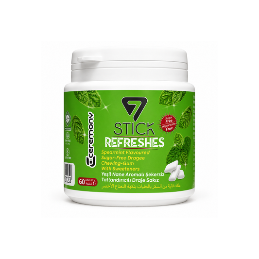 GM0710 - Jars. 7Stick Sugar Free Gum Spearmint 12 x 80g Jars.