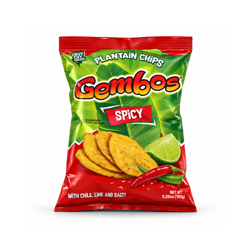 LCP2206 - Gembos Spicy Plantain Chips With Chili Lime And Salt 24 X 150g