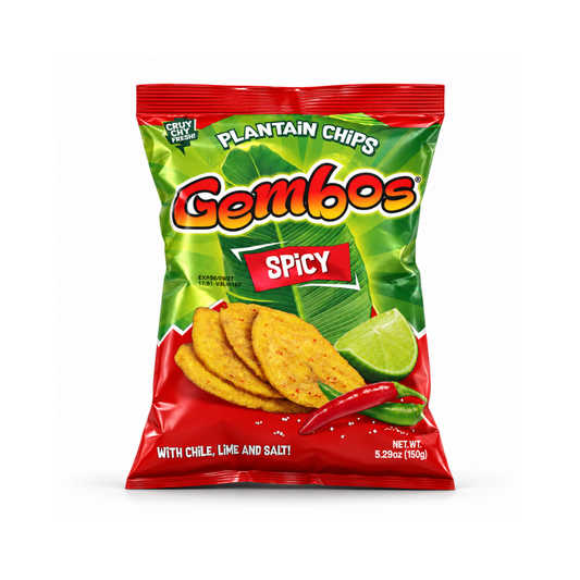 LCP2206 - Gembos Spicy Plantain Chips With Chili Lime And Salt 24 X 150g