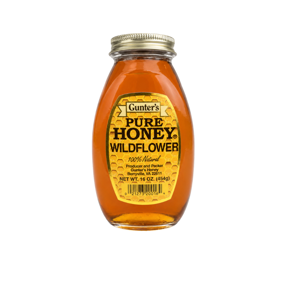 HY19A - Gunters 1 LB. Wildflower Honey 12 x 16 oz