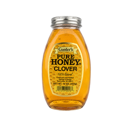 HY20 - Gunters 1 LB. Clover Honey 12 x 16 oz (454g)