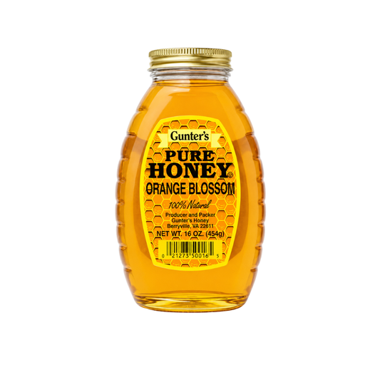 HY20B - Gunter 1 LB Orange Blossom Honey 12 x 16 oz (454g)