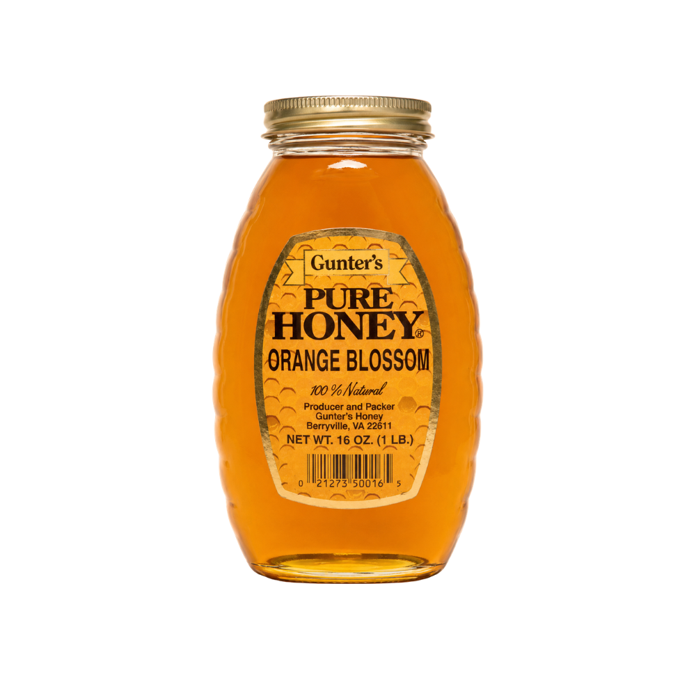HY20B - Gunter 1 LB Orange Blossom Honey 12 x 16 oz