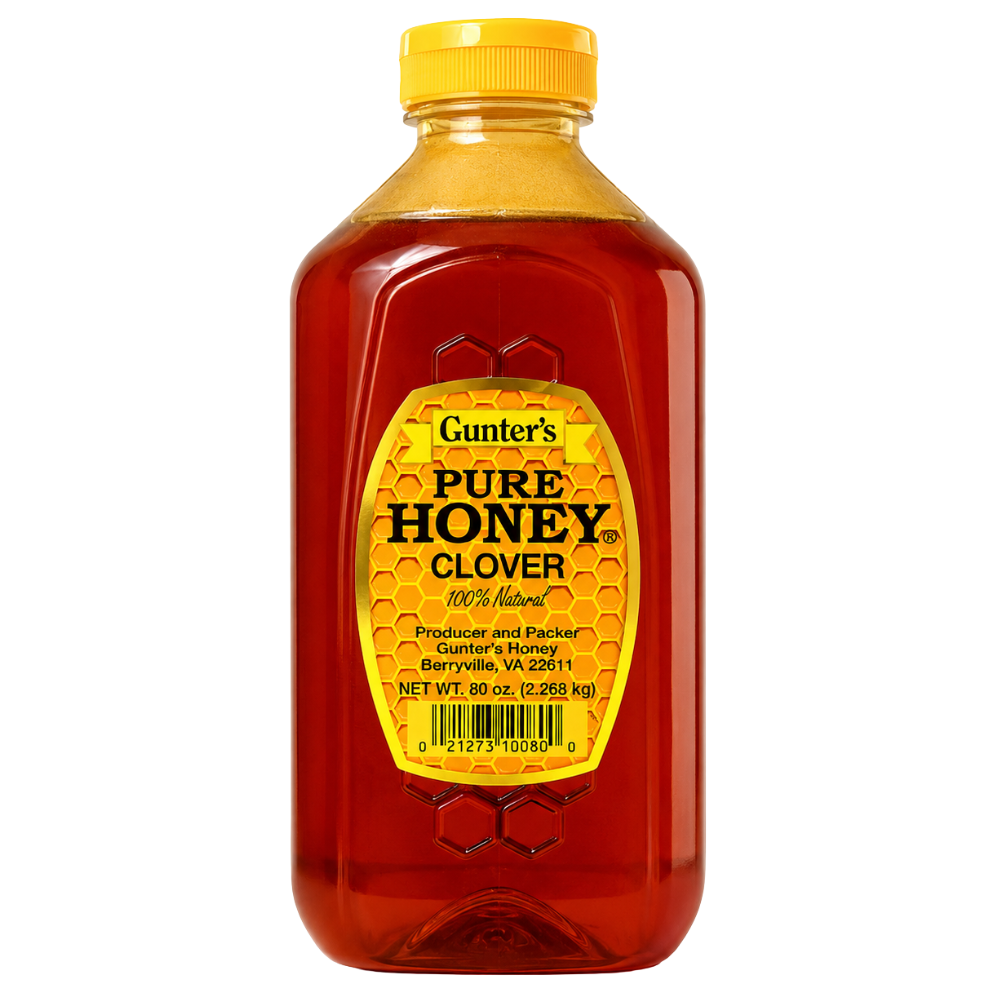 HY21B - Gunter 5 LB. Clover Honey 6 x 80 oz