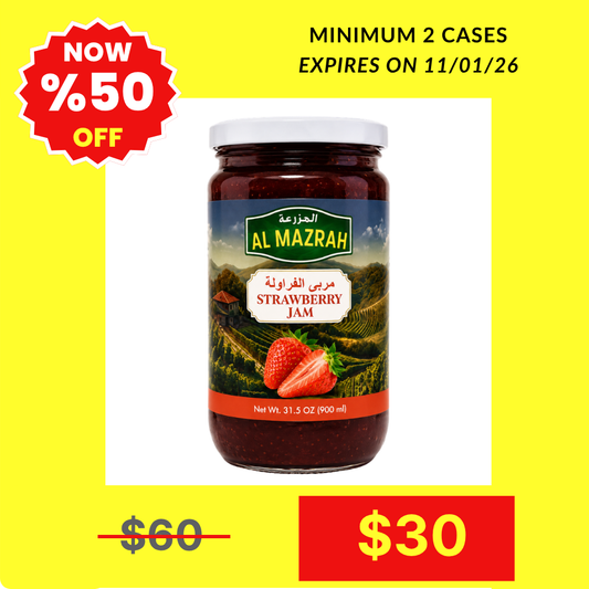 J0103 - Al Mazrah Strawberry Jam 12 x 28 oz (800g)