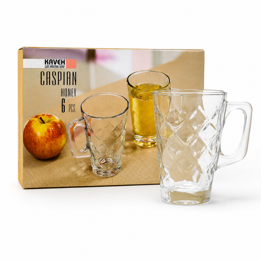 KW0803 - Kaveh Caspian Honey Glass Mug 6 Pcs.