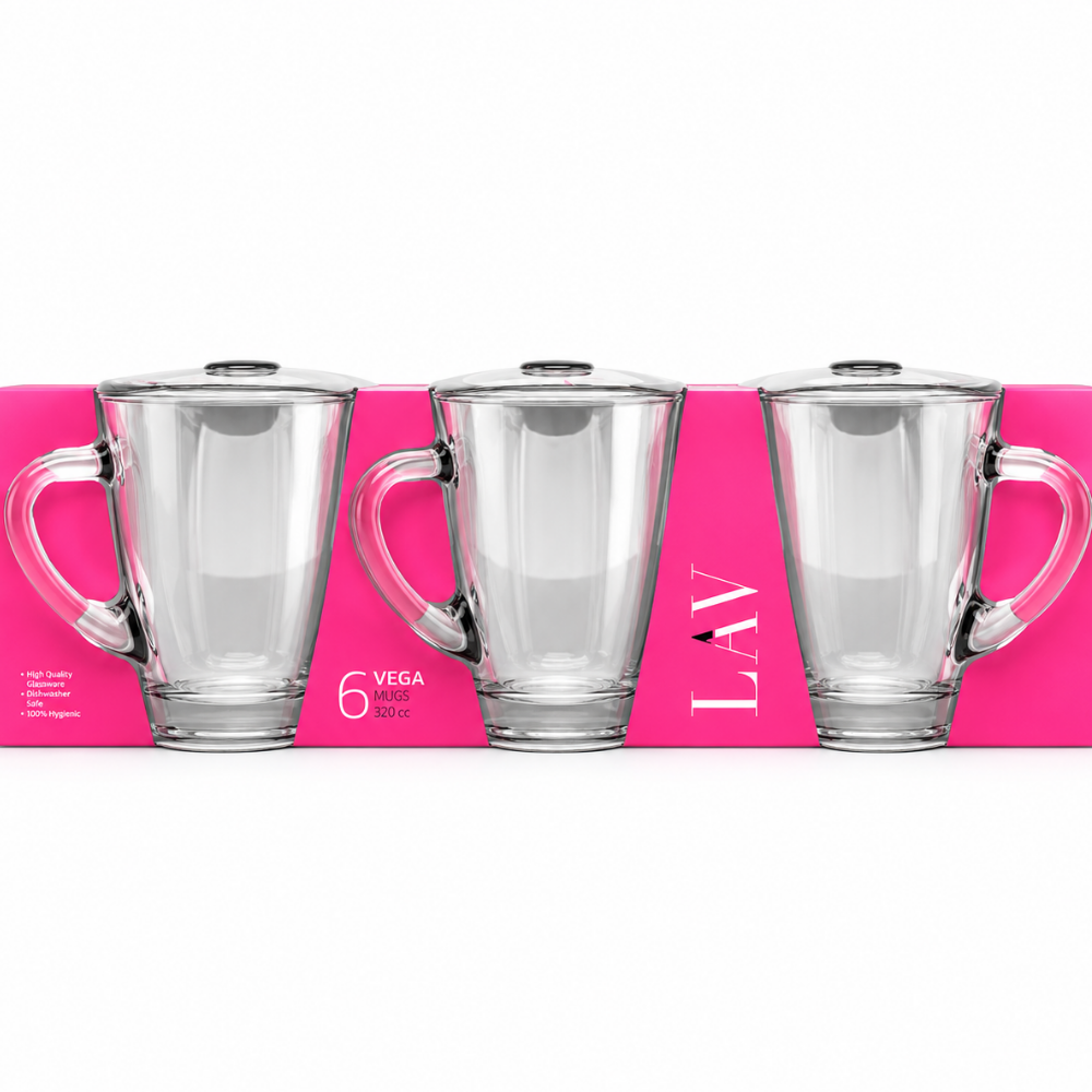 KW08F – Lav Tea Glass Mug 6 Pcs