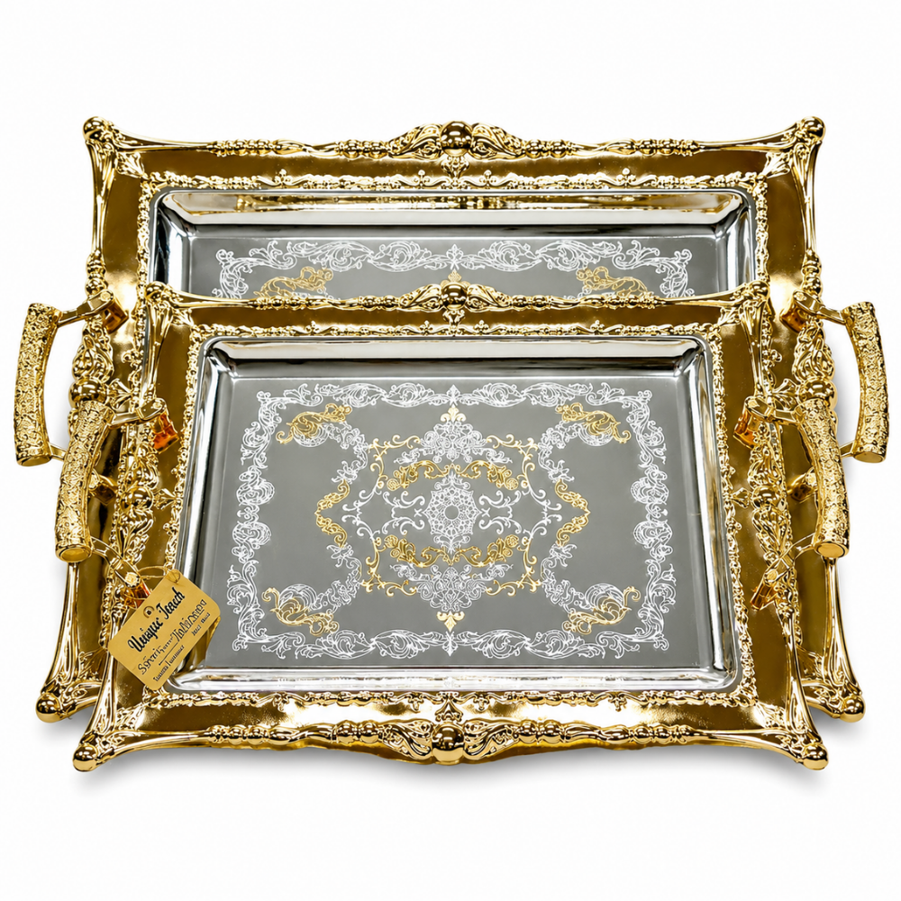 KW59 – GS-DTY6G Trays 2 Pcs Set Gold & Silver