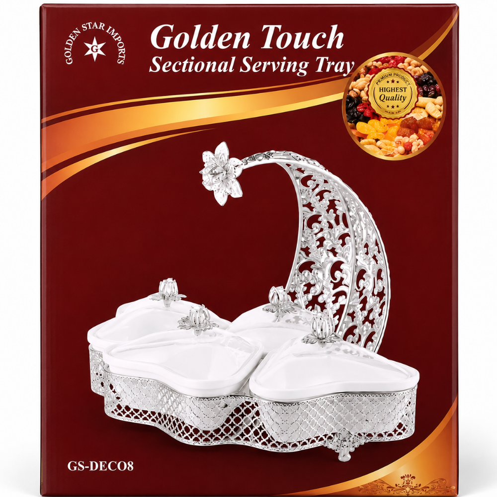 KW90CA – GS-DECO8-B Silver/Ceramic 4 Sectional/ Flower Tray