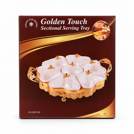 KW90CB – GS-DECO7-A Gold/Ceramic 4 Sectional/Flower Tray