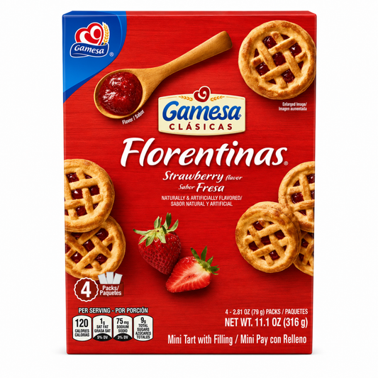 LCB03 - Gamesa Florentinas Strawberry Mini Tart With Filling 12 x 316 g
