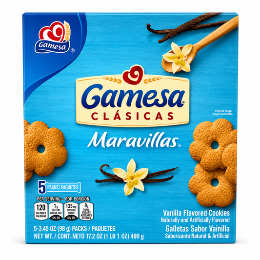 LCB08 - Gamesa Maravillas Vanilla Cookies 8 x 490 g