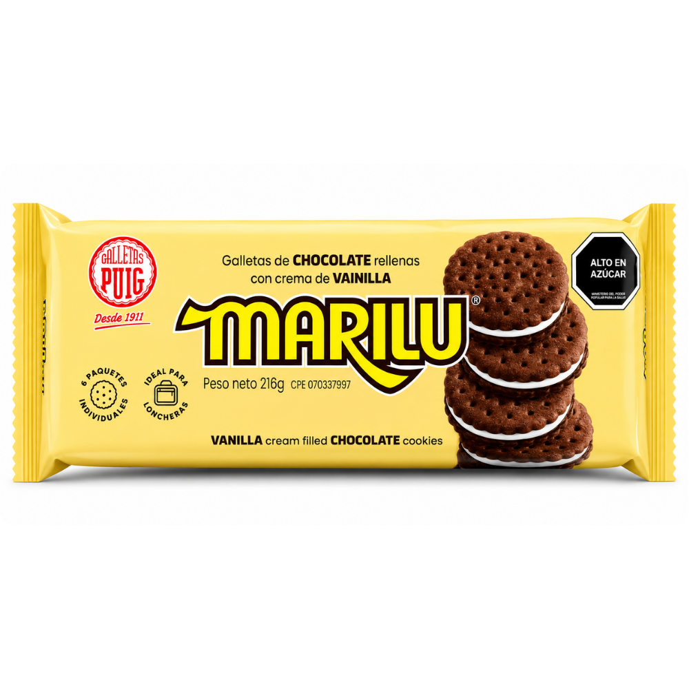 LCB2303 - Galletas Marilu (Chocolate Vanilla)  24 x 216 g