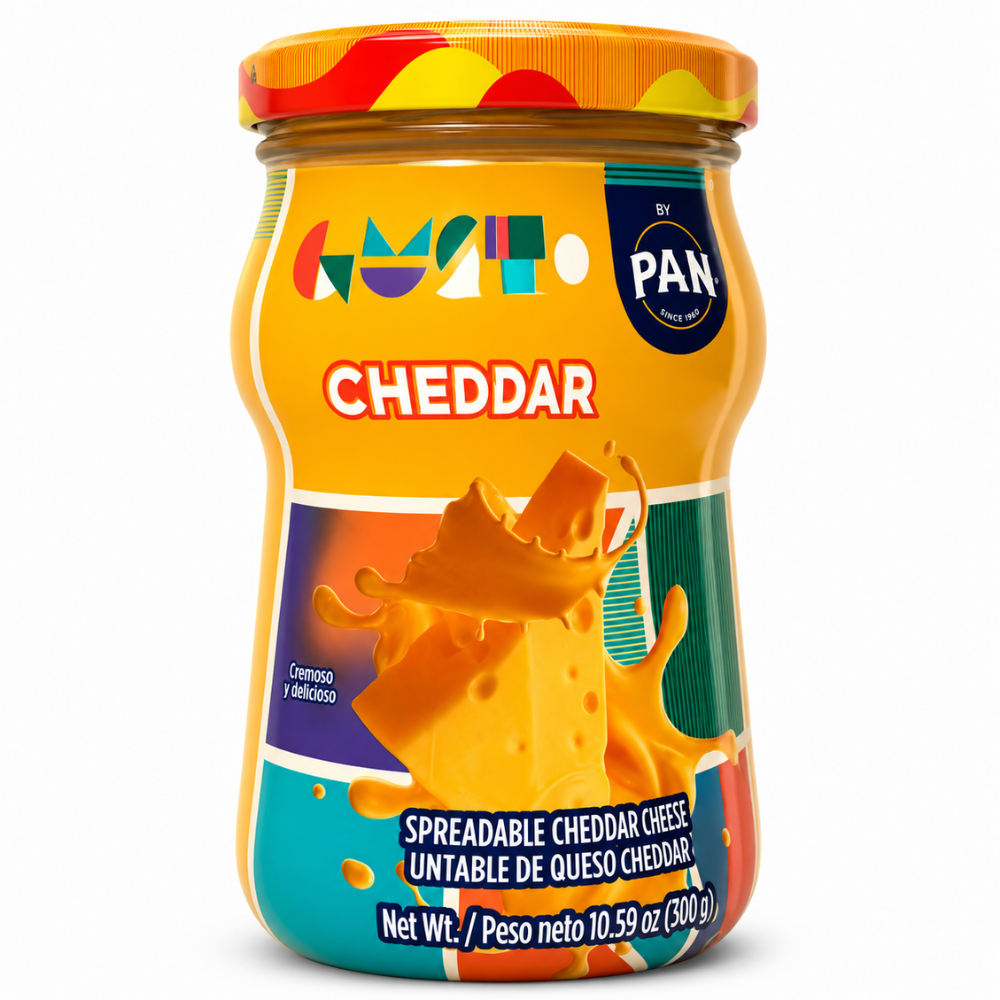 LCH1601 - PAN Spreadable Cheddar, Queso Cheese 12 x 300g