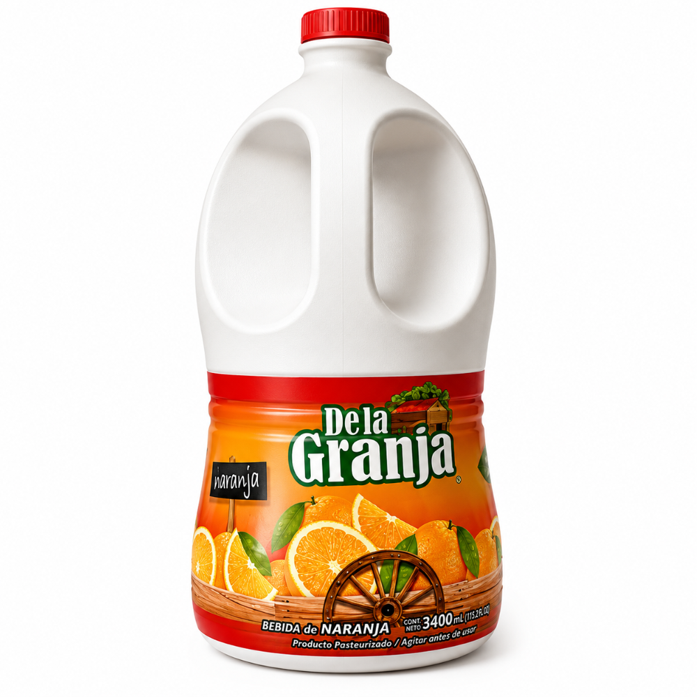 LDK02001 - Jugo De Naranja De la Granja Drink Plastic Bottle 6 x 3.4 lt