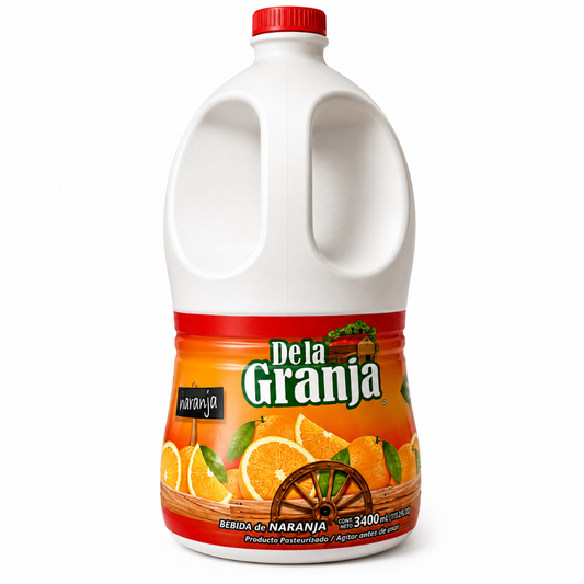 LDK02001 - Jugo De Naranja De la Granja Drink Plastic Bottle 6 x 3.4 lt