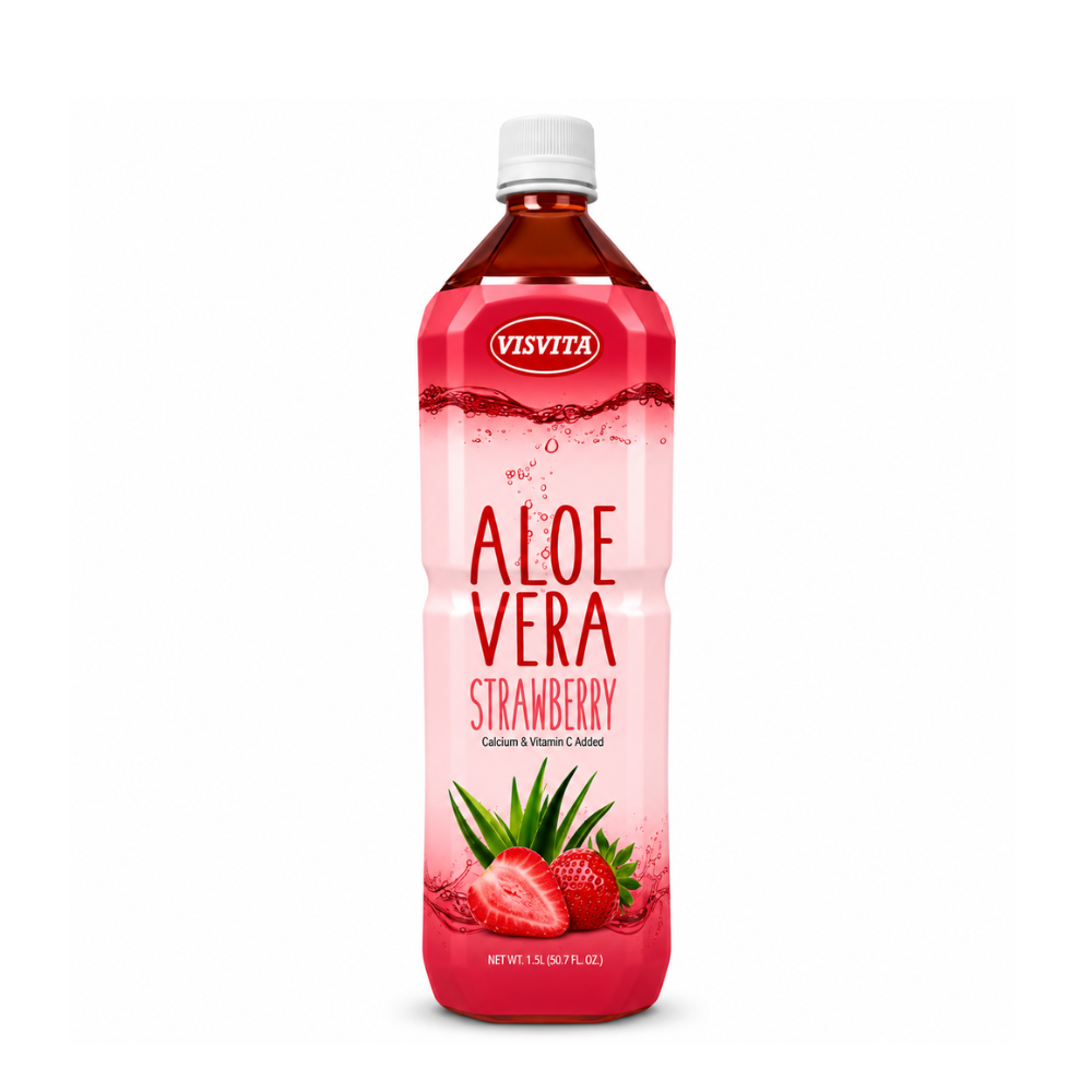 LDK05006 - VISVITA Aloe Strawberry Drink Plastic Bottle 12 x 1.5 Lt