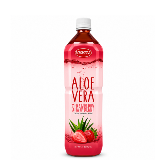 LDK05006 - VISVITA Aloe Strawberry Drink Plastic Bottle 12 x 1.5 Lt