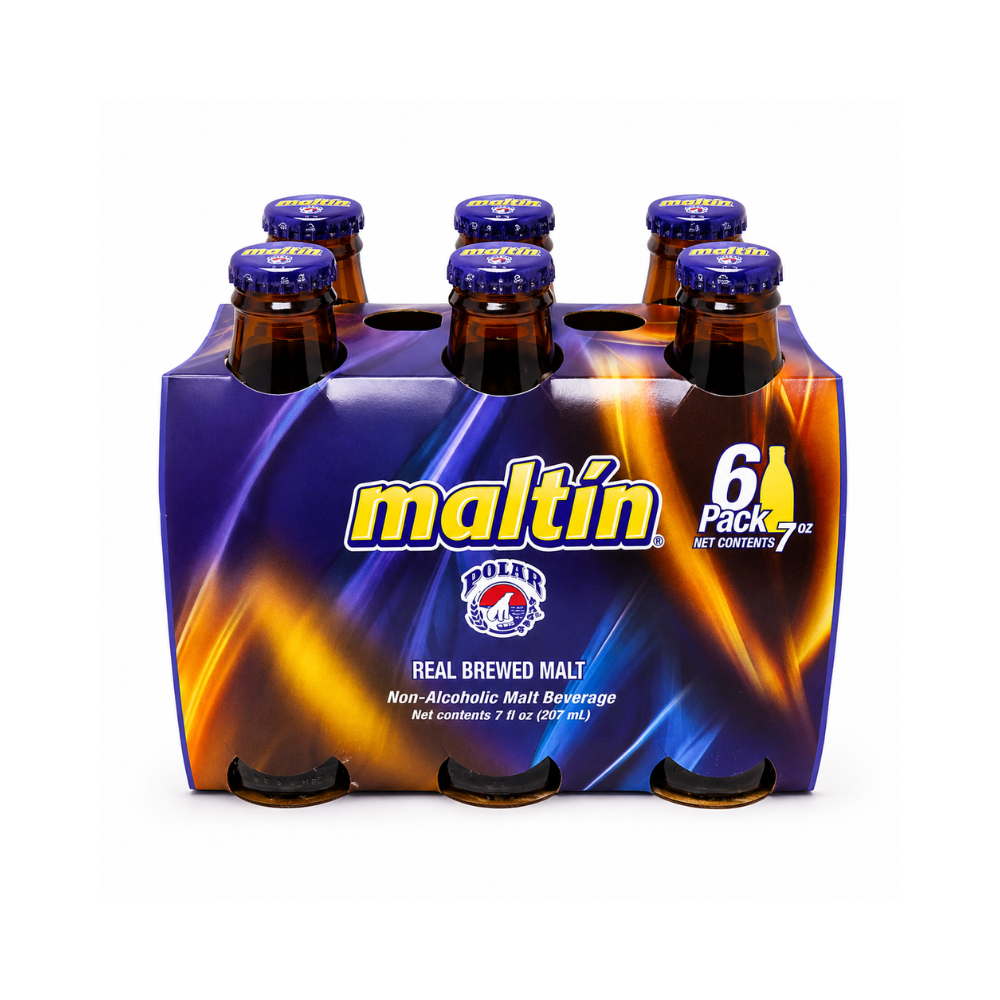 LDK30014 - Maltin Polar Real Brewed Non Alcoholic Malt Glass ( 6 Pack ) 24 x 7 FL OZ
