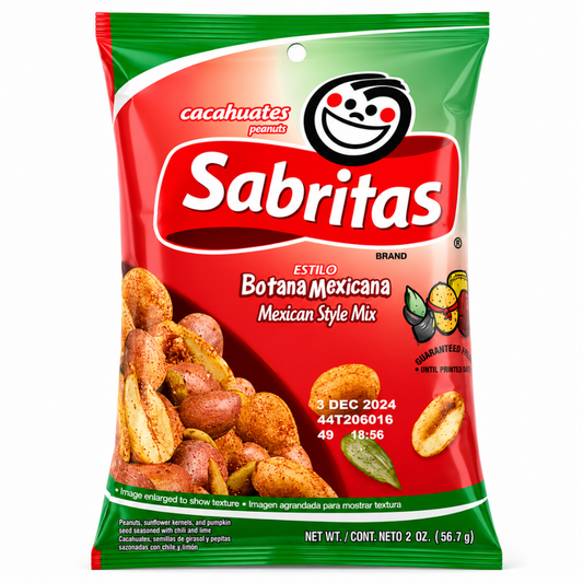 LNT01 - Cacaguates Sabritas Botana Mexicana (Mexican Style Mix) 12 x 7 oz (198g)
