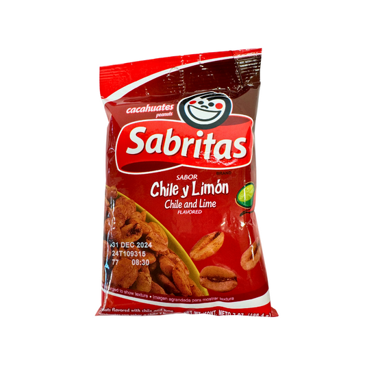 LNT01A - Cacaguates Sabritas Peants Chile Y Limos 12 x 7 oz ( Chile and Lime)