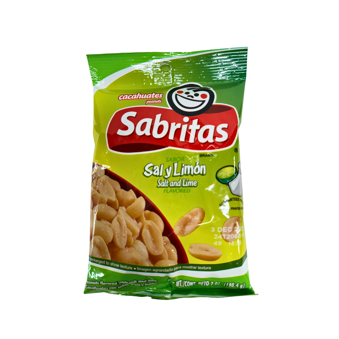 LNT01D - Cacaguates Sabritas Peanuts Sal Y Limos 12 x 7 Oz ( Salt and Lime)