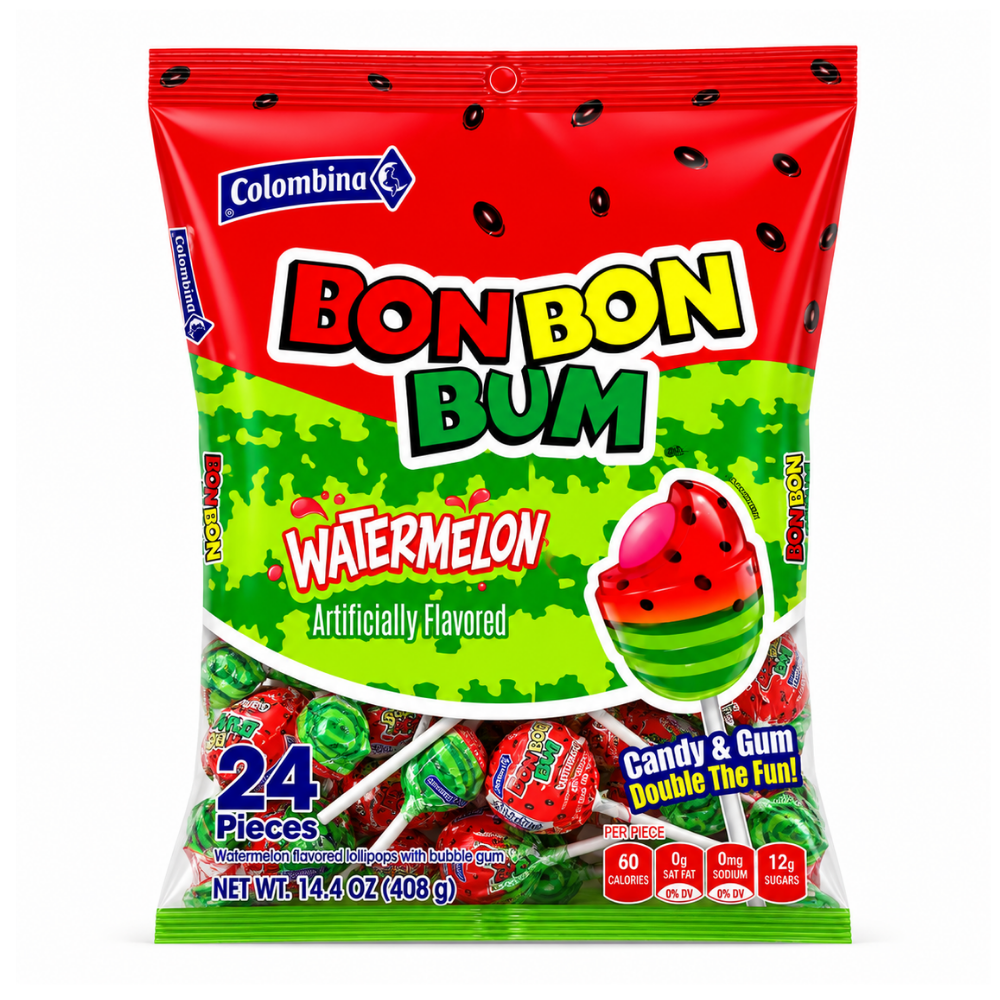 LSW0011 - Colombina BON BON BUM (Watermelon) 15 x 14.4 Oz (408g)