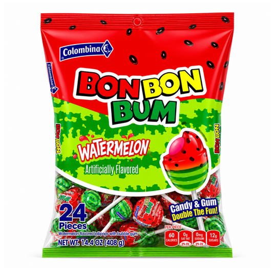 LSW0011 - Colombina BON BON BUM (Watermelon) 15 x 14.4 Oz (408g)