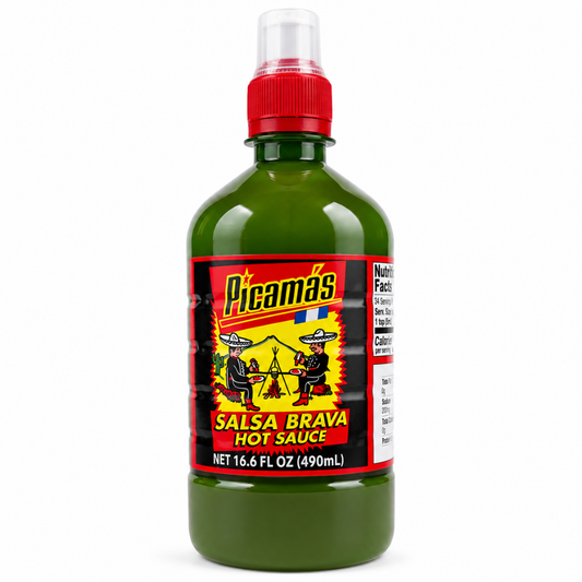 LSY04A - Picamas VerdeSalsa Brava Hot Sauce Jumbo 24 x 16.6 oz (490ml)