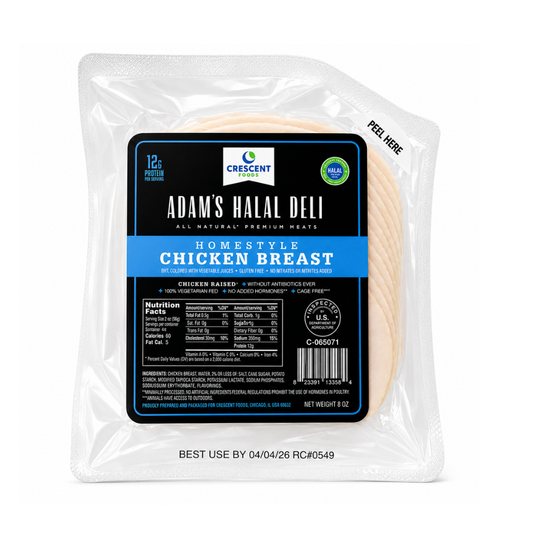 MF0702 - Adam's Halal Deli Homestyle Chicken Breast 12 x 8 oz