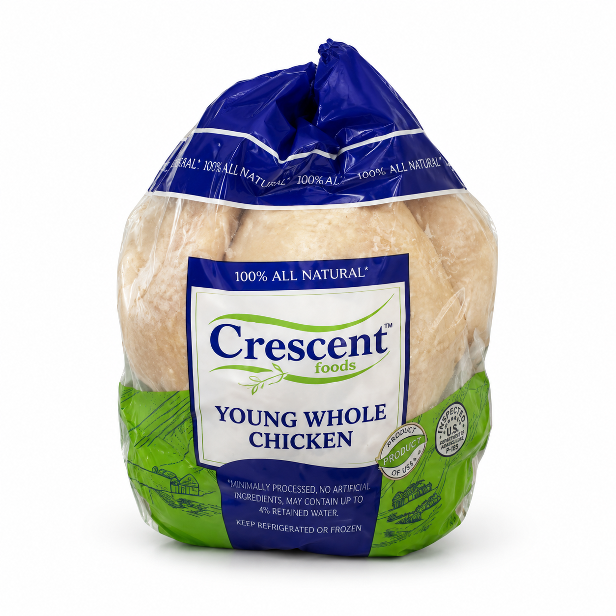 MF07D - Crescent Whole Fryer Chicken  Halal