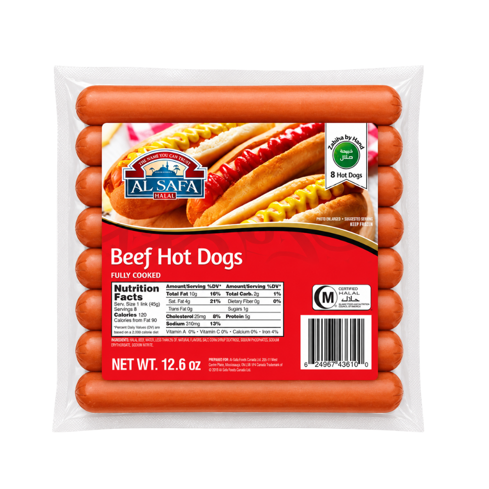 MF19H - Al Safa Beef Hot Dogs 12 x 12.6 oz