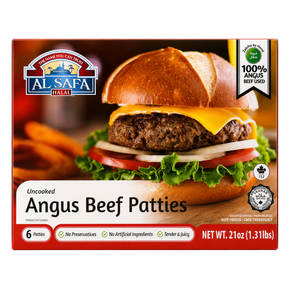 MF23E - Al Safa ANGUS Beef Patties Burgers 12 x 1.3 lb