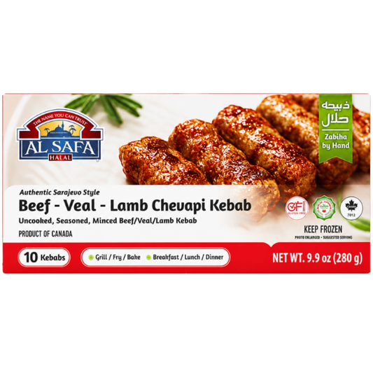 MF2501 - Al Safa Beef, Veal, Lamb Chevapi Kebabs   (12 x 280 gm)