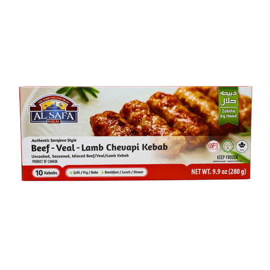 MF2501 - Al Safa Beef, Veal, Lamb Chevapi Kebabs   (12 x 280 gm)