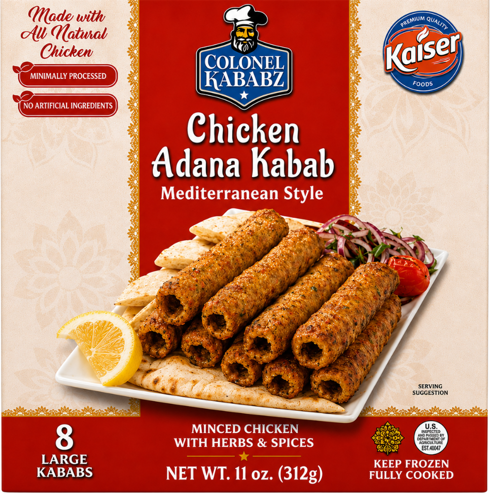 MF30W - Colonel Kababz Kaiser Chicken Adana Kabab 12 x 312 g