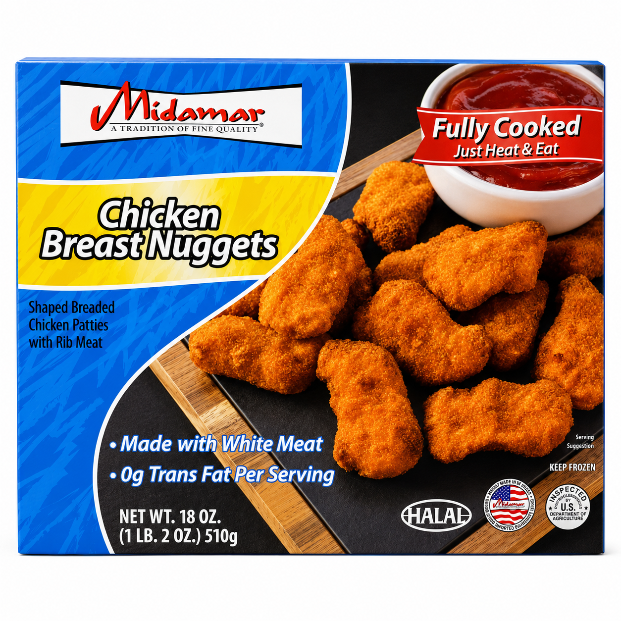 MF405 - Midamar Halal Chicken Breast Nuggets 12 / 18 oz