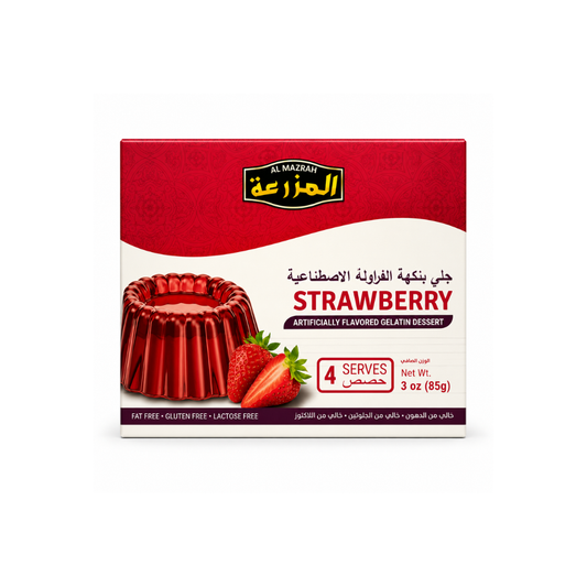 MK40A – Al Mazrah Strawberry Gelatin Dessert 48 x 85 g