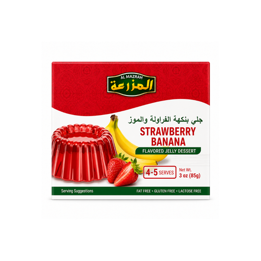 MK40C – Al Mazrah Banana-Strawberry Gelatin Desert 48 x 85 g
