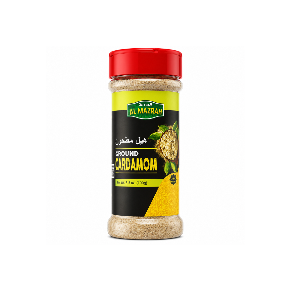 NEW - Al Mazrah Ground Cardamom 3.5 oz. (100g)