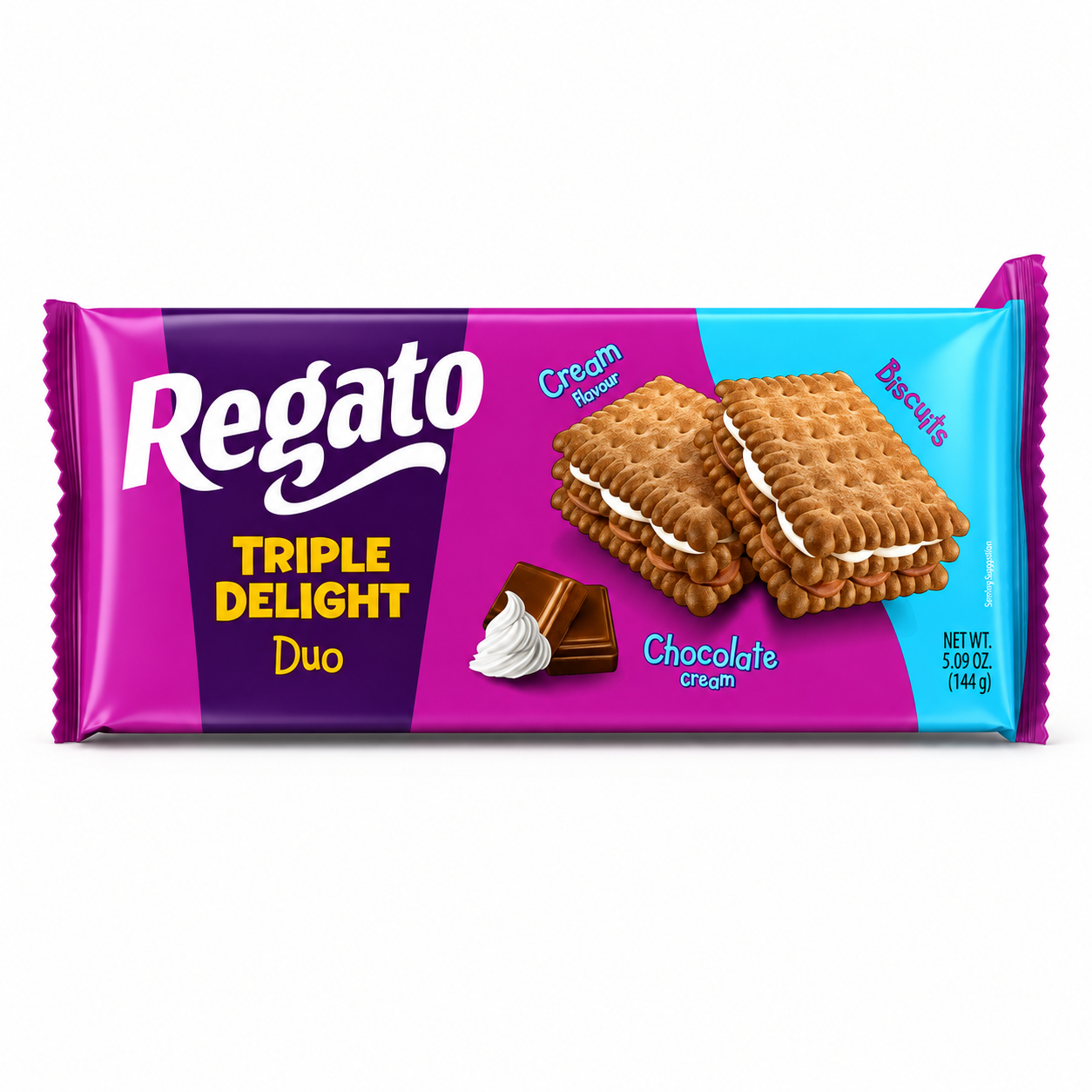NEW - Regato Triple Delight Duo Chocolate Cream 144 g