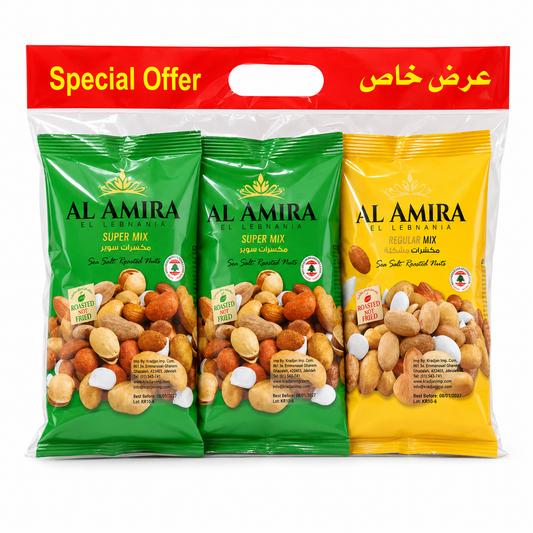 NT54 – Al Amira Mixed Nuts Regular, Extra & Super 24 x 12.34 oz (350g)