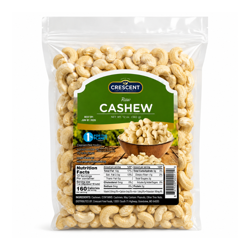 NT60 – Crescent Raw Cashew 16 x 12 oz (340g)