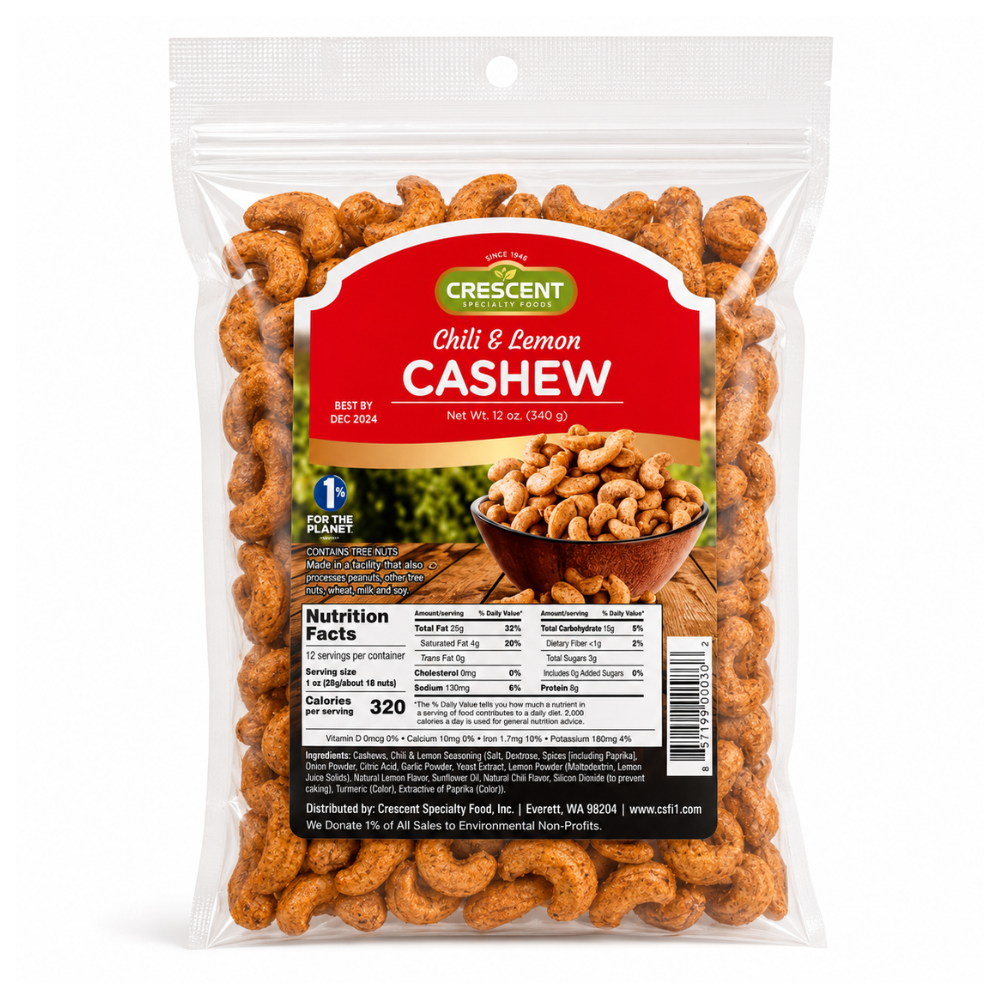 NT60E – Crescent Chili & Lime Cashew 16 x 12 oz (340g)