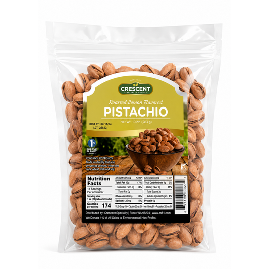 NT60F – Crescent Roasted Lemon Pistachios 16 x 10 oz (283g)