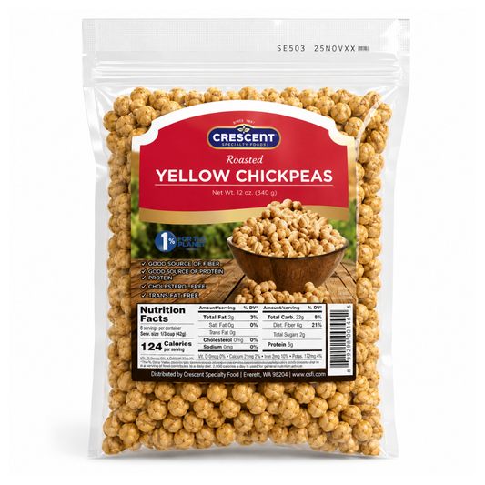 NT60H – Crescent Yellow Chick Peas Roasted 16 x 12 oz (340g)