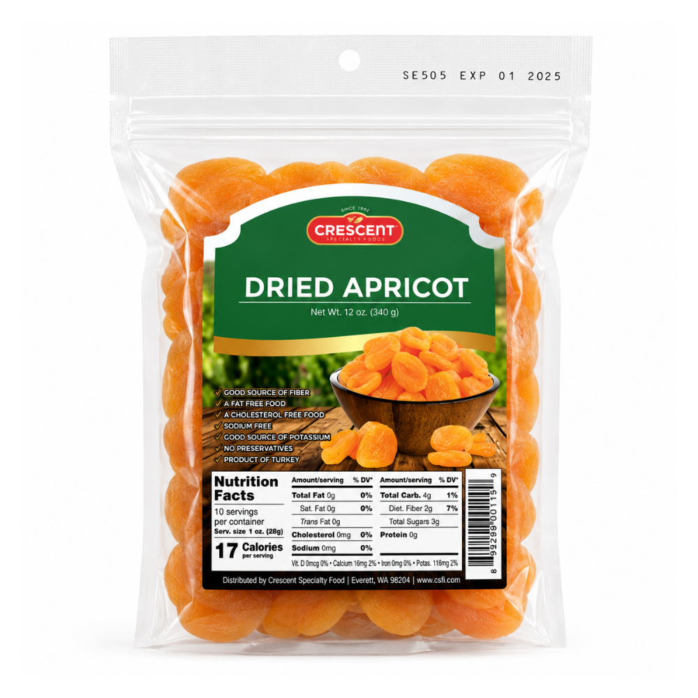 NT61K - Crescent Turkish Dried  Apricot 16 x 12 oz (340g)