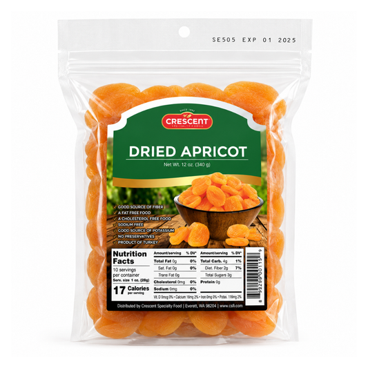 NT61K - Crescent Turkish Dried  Apricot 16 x 12 oz (340g)