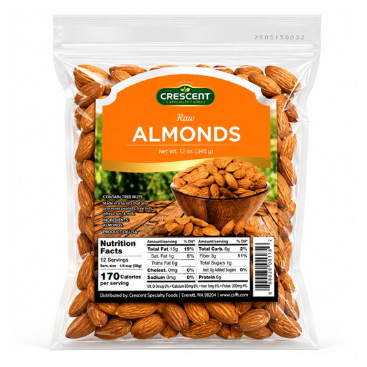 NT63 – Crescent Natural Almond Raw 16 x 12 oz (340g)