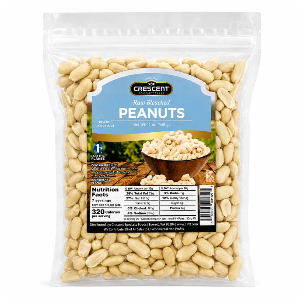 NT64 – Crescent Raw Blanched Peanuts 16 x 12 oz (340g)